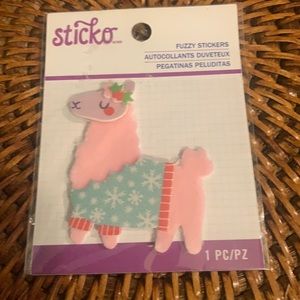 ⭐️ $1 When Bundled   STICKO Sweater Llama Fuzzy Sticker NWT
